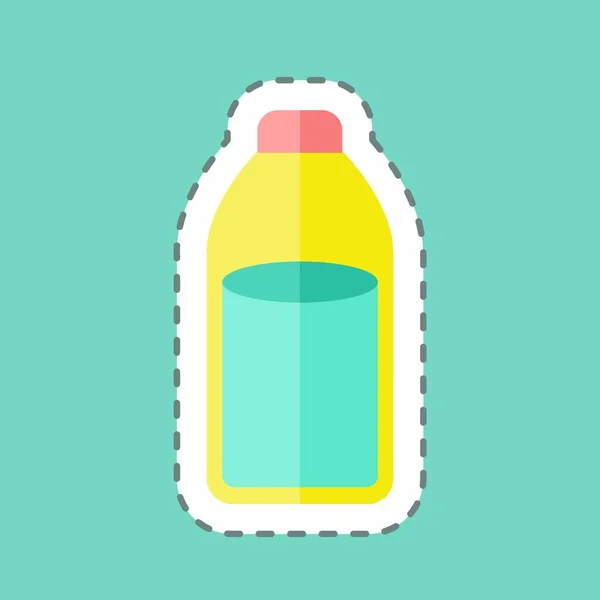 Sticker Line Cut Milk Bottle Suitable Garden Symbol Simple Design —  Vetores de Stock