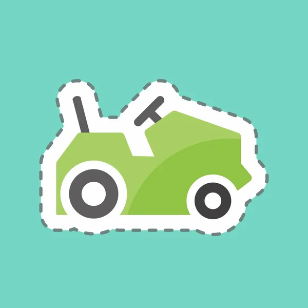 Sticker Line Cut Farm Vehicles Suitable Garden Symbol Simple Design — Stock Vector