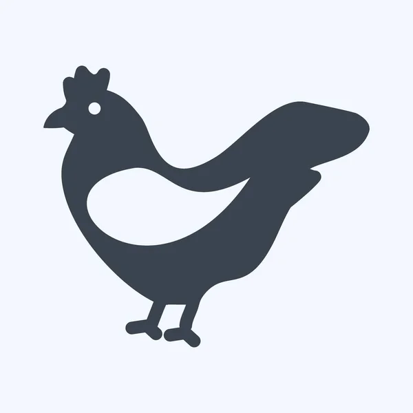 Ikone Henne Geeignet Für Gartensymbol Glyphen Stil Einfaches Design Editierbar — Stockvektor