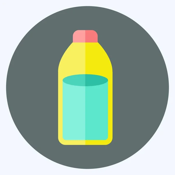 冰毒牛奶瓶 适用于花园符号 平坦的风格 简单的设计可以编辑 设计模板向量 简单的符号说明 — 图库矢量图片