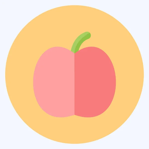 Icon Apple Suitable Garden Symbol Flat Style Simple Design Editable — Stockvektor