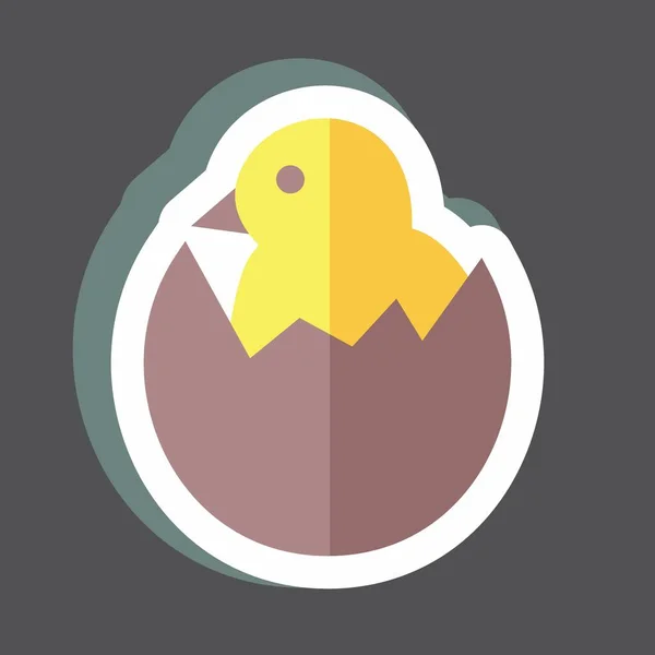 Sticker Hatched Egg Suitable Garden Symbol Simple Design Editable Design — Stockvektor