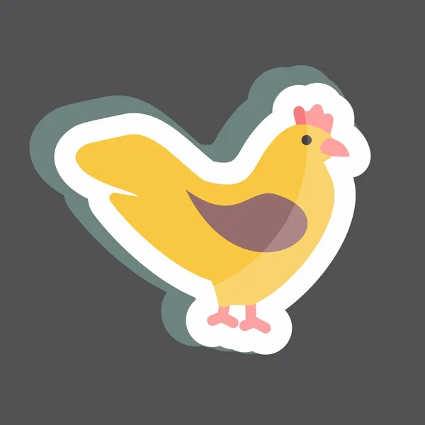 Aufkleber Huhn Vorhanden Geeignet Für Gartensymbol Einfaches Design Editierbar Designvorlagenvektor — Stockvektor