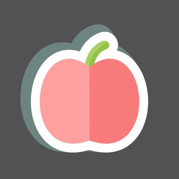 Klistermärke Apple Lämplig För Garden Symbol Enkel Design Redigerbar Utformningsmall — Stock vektor