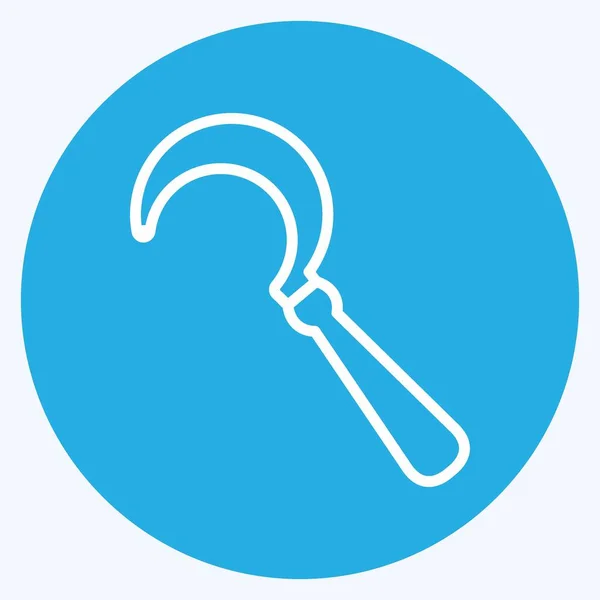 Icon Sickle Adecuado Para Símbolo Del Jardín Ojos Azules Estilo — Vector de stock