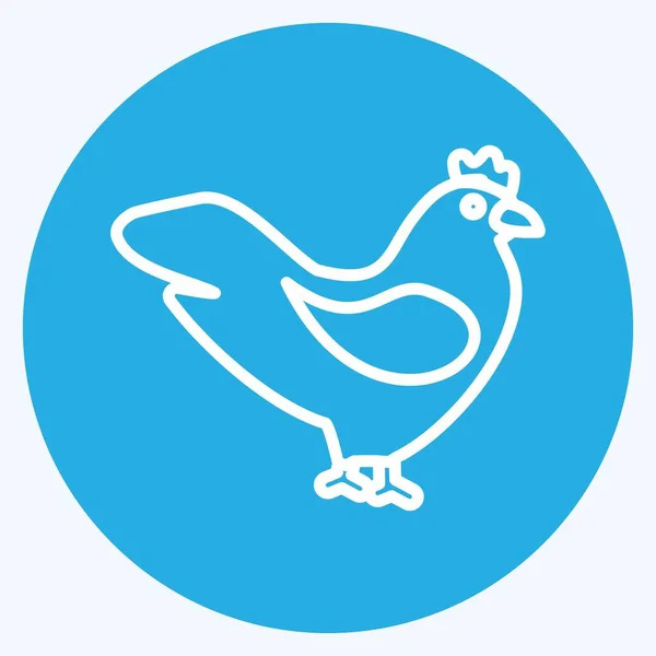 Icoon Kip Geschikt Voor Garden Symbool Blauwe Ogen Stijl Eenvoudig — Stockvector