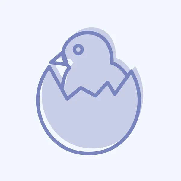 Icon Hatched Egg Подходит Садовых Символов Двухтональный Стиль Простой Дизайн — стоковый вектор