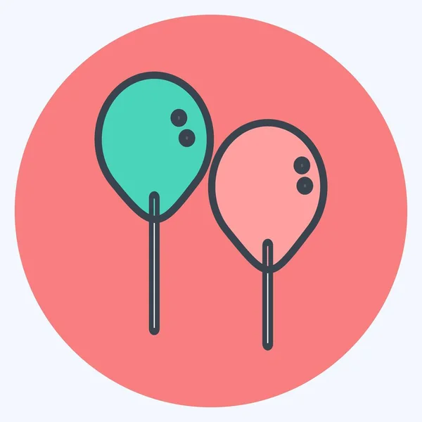 Icon Balloon Suitable Baby Symbol Color Mate Style Simple Design — Vector de stock