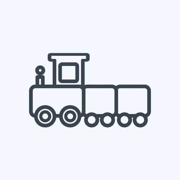 Icon Toy Train Vhodný Pro Symbol Baby Styl Čáry Jednoduchý — Stockový vektor