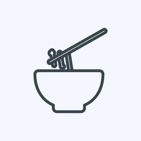 Icon Food Bowl Suitable Baby Symbol Line Style Simple Design — стоковый вектор