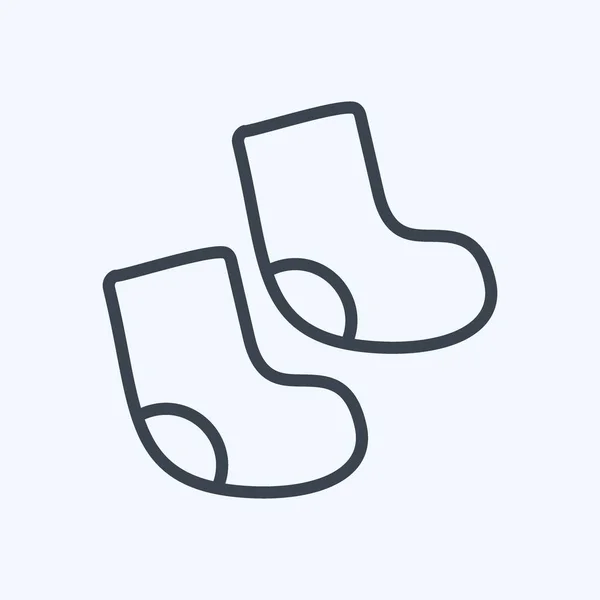 Icon Baby Socks Suitable Baby Symbol Line Style Simple Design — ストックベクタ