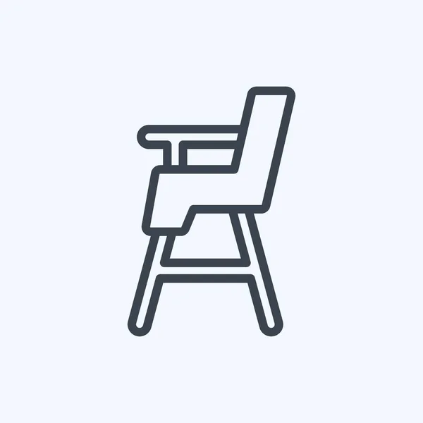 Icon Baby Chair Suitable Baby Symbol Line Style Simple Design —  Vetores de Stock