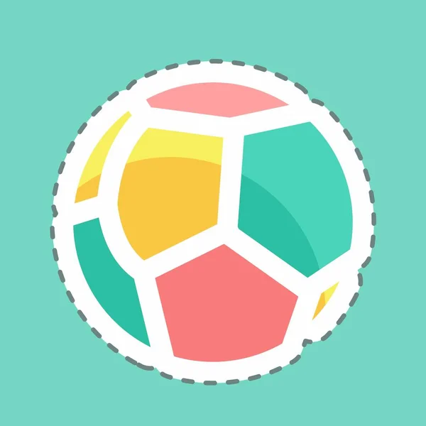 Sticker Line Cut Ball Suitable Baby Symbol Simple Design Editable — Image vectorielle