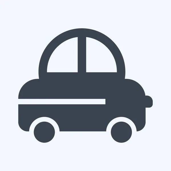 Icon Toy Car Suitable Baby Symbol Glyph Style Simple Design — Vector de stock