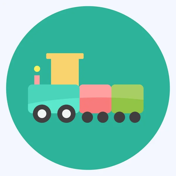 Ikona Toy Train Nadaje Się Symbolu Dziecka Płaskim Stylu Prosty — Wektor stockowy
