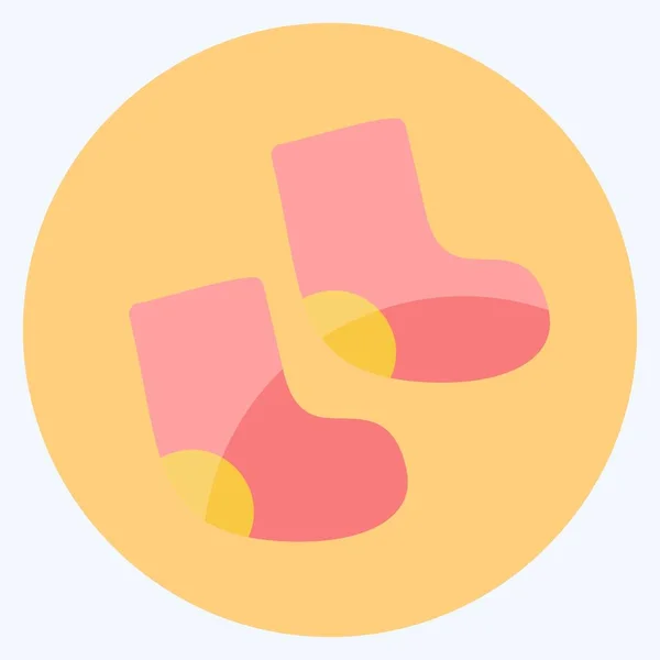 Icon Baby Socks Vhodný Pro Symbol Baby Plochý Styl Jednoduchý — Stockový vektor