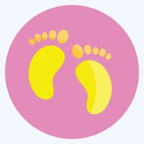 Icône Pieds Bébé Adapté Symbole Baby Style Plat Conception Simple — Image vectorielle