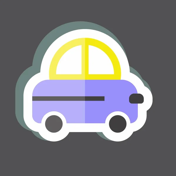 Sticker Toy Car Suitable Baby Symbol Simple Design Editable Design — Stock Vector