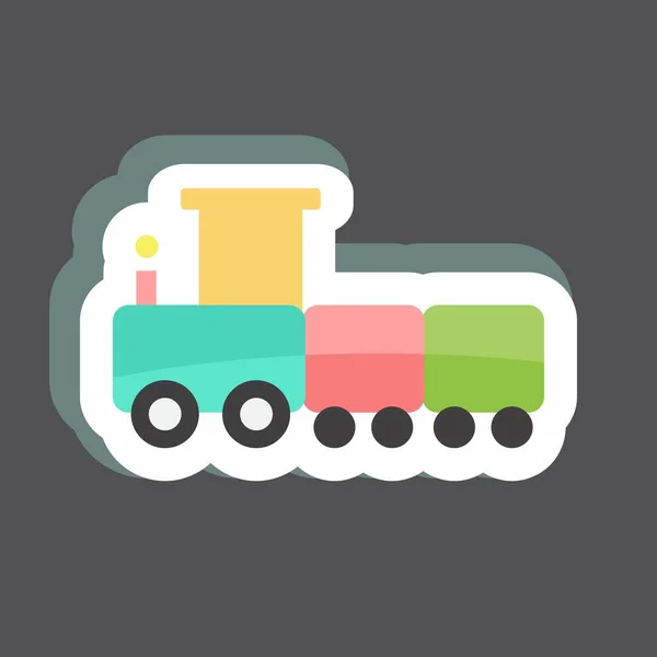 Sticker Toy Train Suitable Baby Symbol Simple Design Editable Design — Vector de stoc