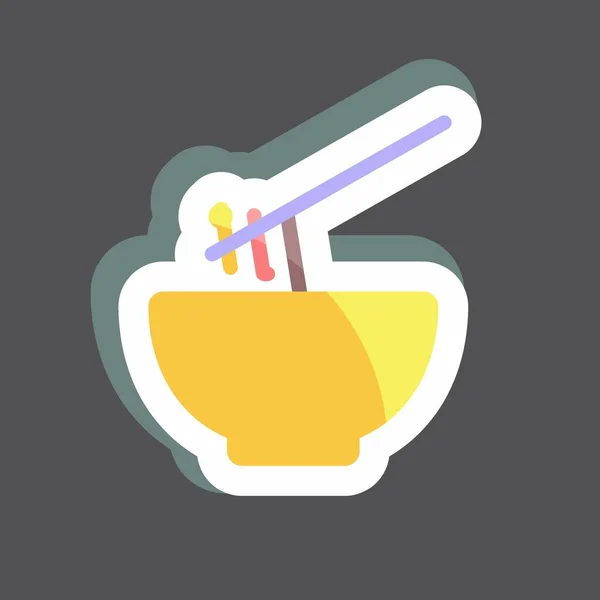 Sticker Food Bowl Suitable Baby Symbol Simple Design Editable Design — Wektor stockowy