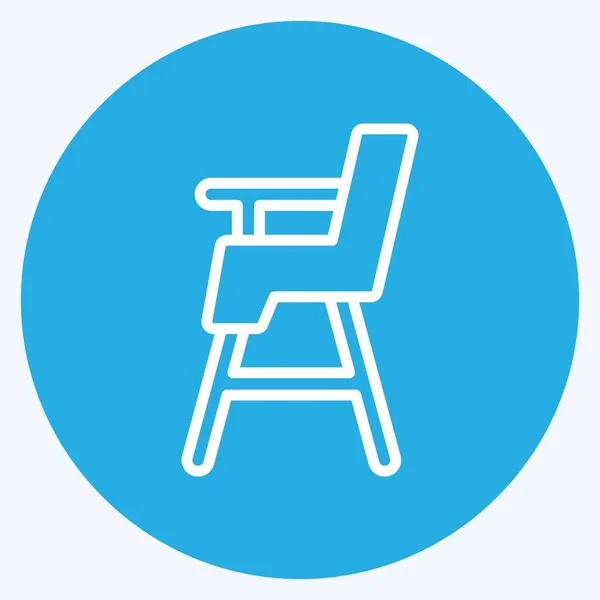 Icon Baby Chair Suitable Baby Symbol Blue Eyes Style Simple —  Vetores de Stock