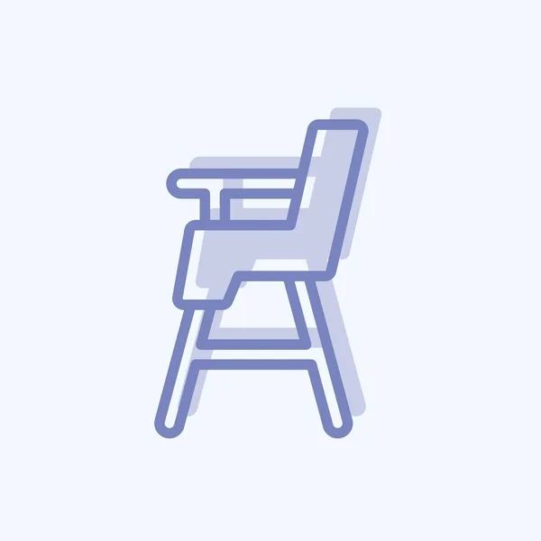 Kon Bebek Sandalyesi Bebek Sembolü Için Uygun Ton Stili Basit — Stok Vektör
