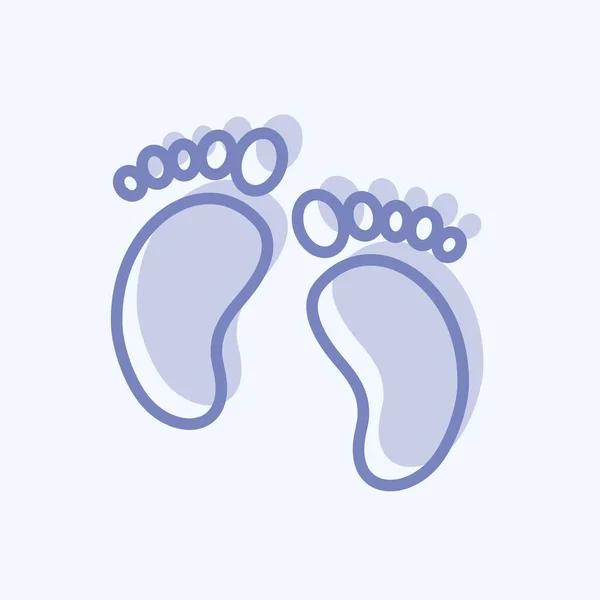 Icon Baby Feet Suitable Baby Symbol Two Tone Style Simple — стоковый вектор