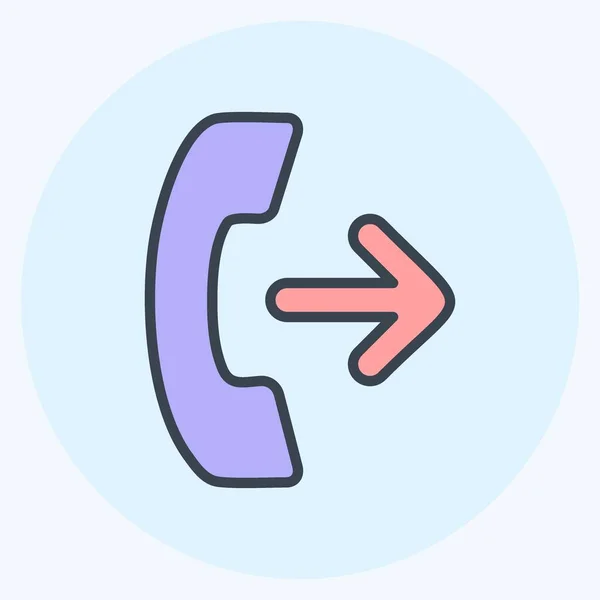 Icon Outgoing Call Suitable Education Symbol Color Mate Style Simple —  Vetores de Stock