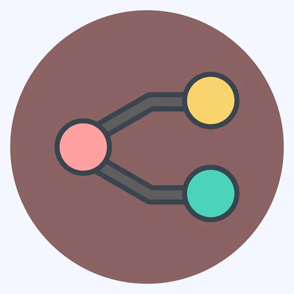 Ikoon Netwerk Geschikt Voor Onderwijs Symbool Kleurmaat Stijl Eenvoudig Ontwerp — Stockvector