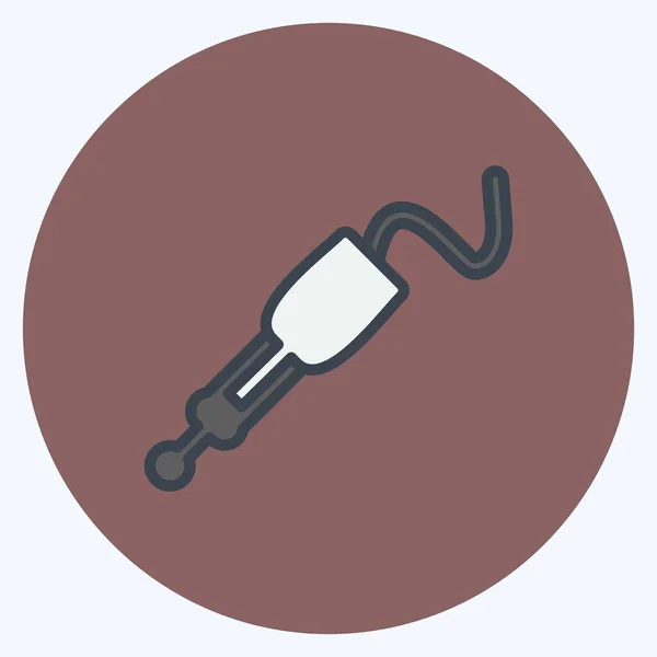 Konektor Ikon Pin Cocok Untuk Simbol Pendidikan Gaya Pasangan Warna - Stok Vektor