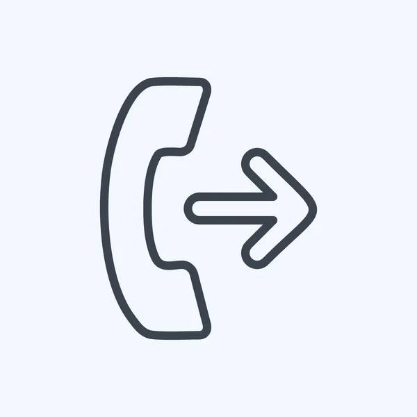 Icon Outgoing Call Suitable Education Symbol Line Style Simple Design — Image vectorielle