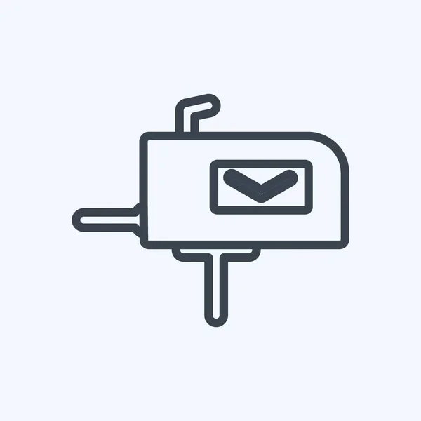 Icon Letterbox Suitable Education Symbol Line Style Simple Design Editable — Stockvektor