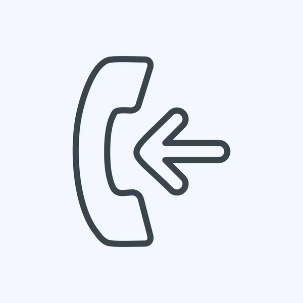 Icon Incoming Call Suitable Education Symbol Line Style Simple Design — Vector de stock