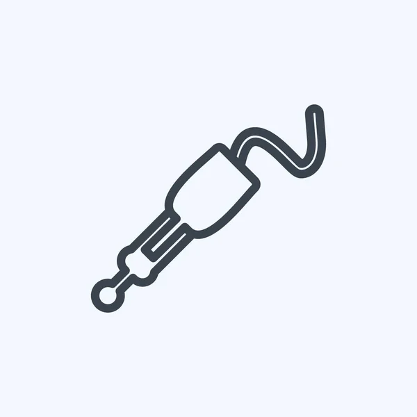 Konektor Ikon Pin Cocok Untuk Simbol Pendidikan Gaya Garis Desain - Stok Vektor