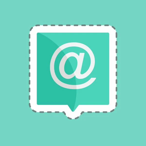 Sticker Line Cut Email Suitable Education Symbol Simple Design Editable — Vector de stock