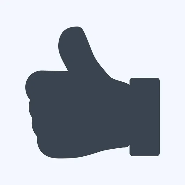 Icon Thumbs Suitable Education Symbol Glyph Style Simple Design Editable — Vector de stock