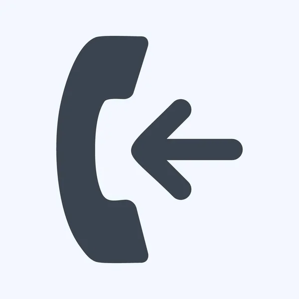 Icon Incoming Call Suitable Education Symbol Glyph Style Simple Design — Image vectorielle