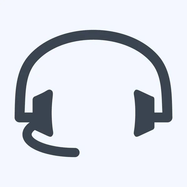 Icon Headphones Suitable Education Symbol Glyph Style Simple Design Editable — Vector de stock