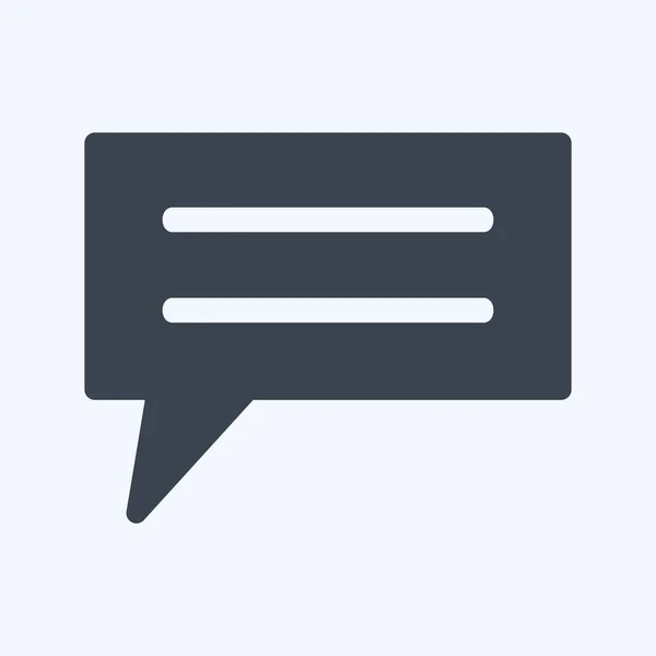 Icon Chat Bubble Suitable Education Symbol Glyph Style Simple Design — Vettoriale Stock