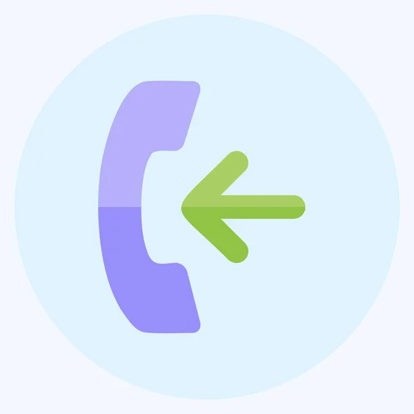 Icon Incoming Call Suitable Education Symbol Flat Style Simple Design —  Vetores de Stock