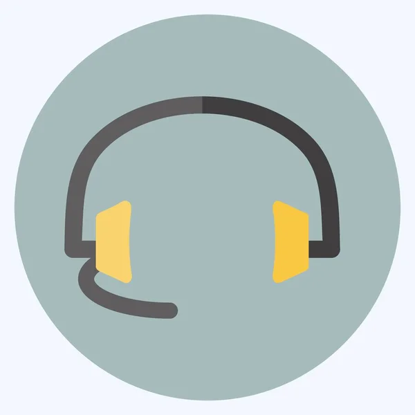 Icon Headphones Suitable Education Symbol Flat Style Simple Design Editable — Image vectorielle