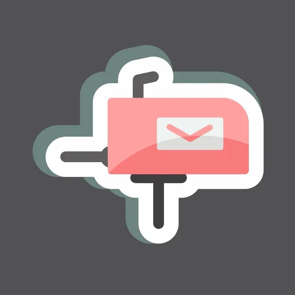 Sticker Letterbox Suitable Education Symbol Simple Design Editable Design Template — Stock Vector