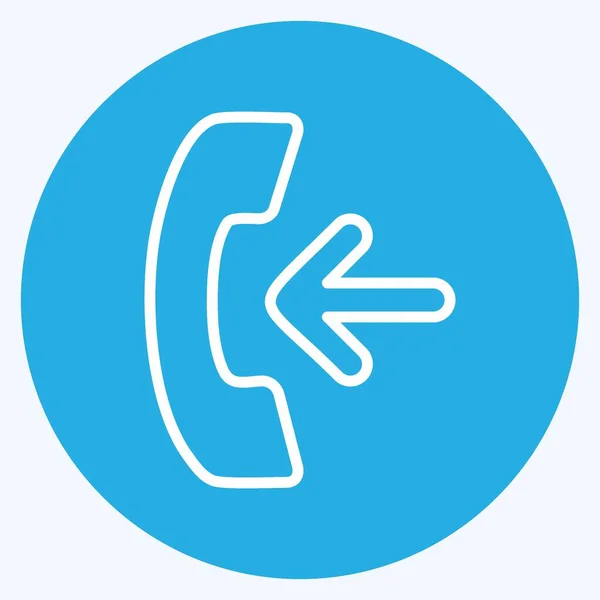 Icon Incoming Call Suitable Education Symbol Blue Eyes Style Simple —  Vetores de Stock