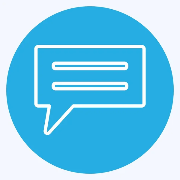 Icon Chat Bubble 适合教育符号 蓝眼睛风格 简单的设计可以编辑 设计模板向量 简单的符号说明 — 图库矢量图片