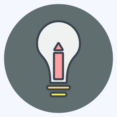 Simgesel Yaratıcı Süreç. Eğitim sembolü için uygun. renk arkadaşı stili. Basit dizayn edilebilir. tasarım şablonu. Basit gösterim