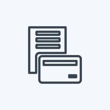 Kartla İkon Ödeme. Eğitim sembolü için uygun. Sıra tarzı. Basit dizayn edilebilir. tasarım şablonu. Basit gösterim