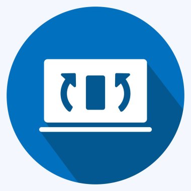 Simge Eşzamanlaması. Eğitim sembolü için uygun. Uzun gölge tarzı. Basit dizayn edilebilir. tasarım şablonu. Basit gösterim