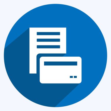 Kartla İkon Ödeme. Eğitim sembolü için uygun. Uzun gölge tarzı. Basit dizayn edilebilir. tasarım şablonu. Basit gösterim