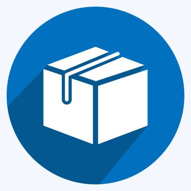 Simge Paketleme. Eğitim sembolü için uygun. Uzun gölge tarzı. Basit dizayn edilebilir. tasarım şablonu. Basit gösterim