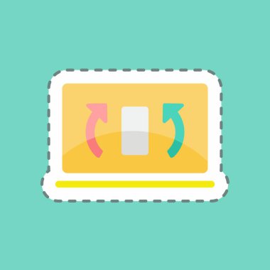 Çıkartma hattı senkronizasyonu kesti. Eğitim sembolü için uygun. Basit dizayn edilebilir. tasarım şablonu. Basit gösterim